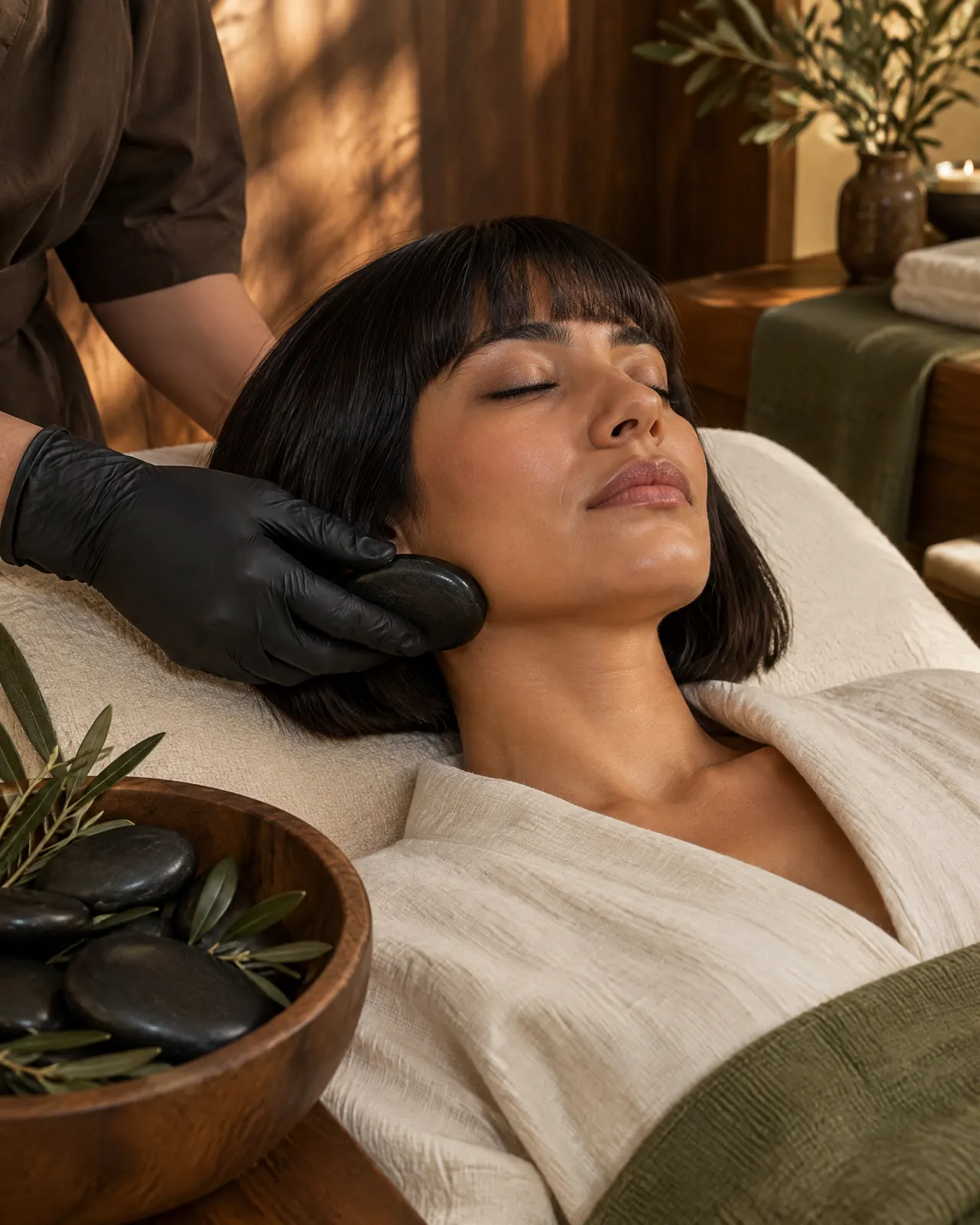 Hot stone facial, desde Evolution